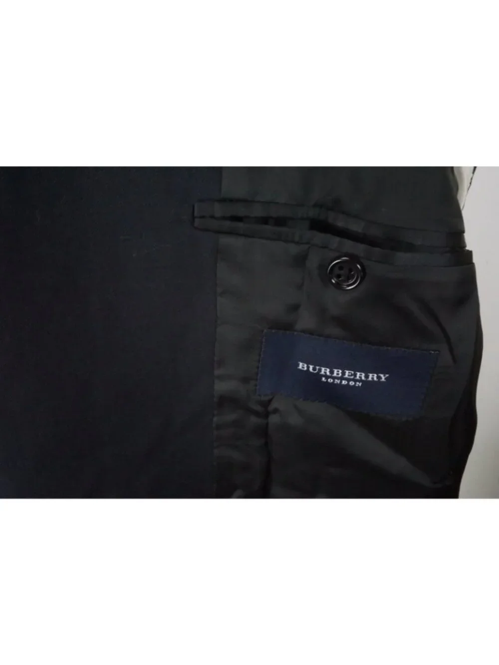 Burberry London Solid Blue Wool 2 Pc Suit Jacket Pant 46R Brand NEW